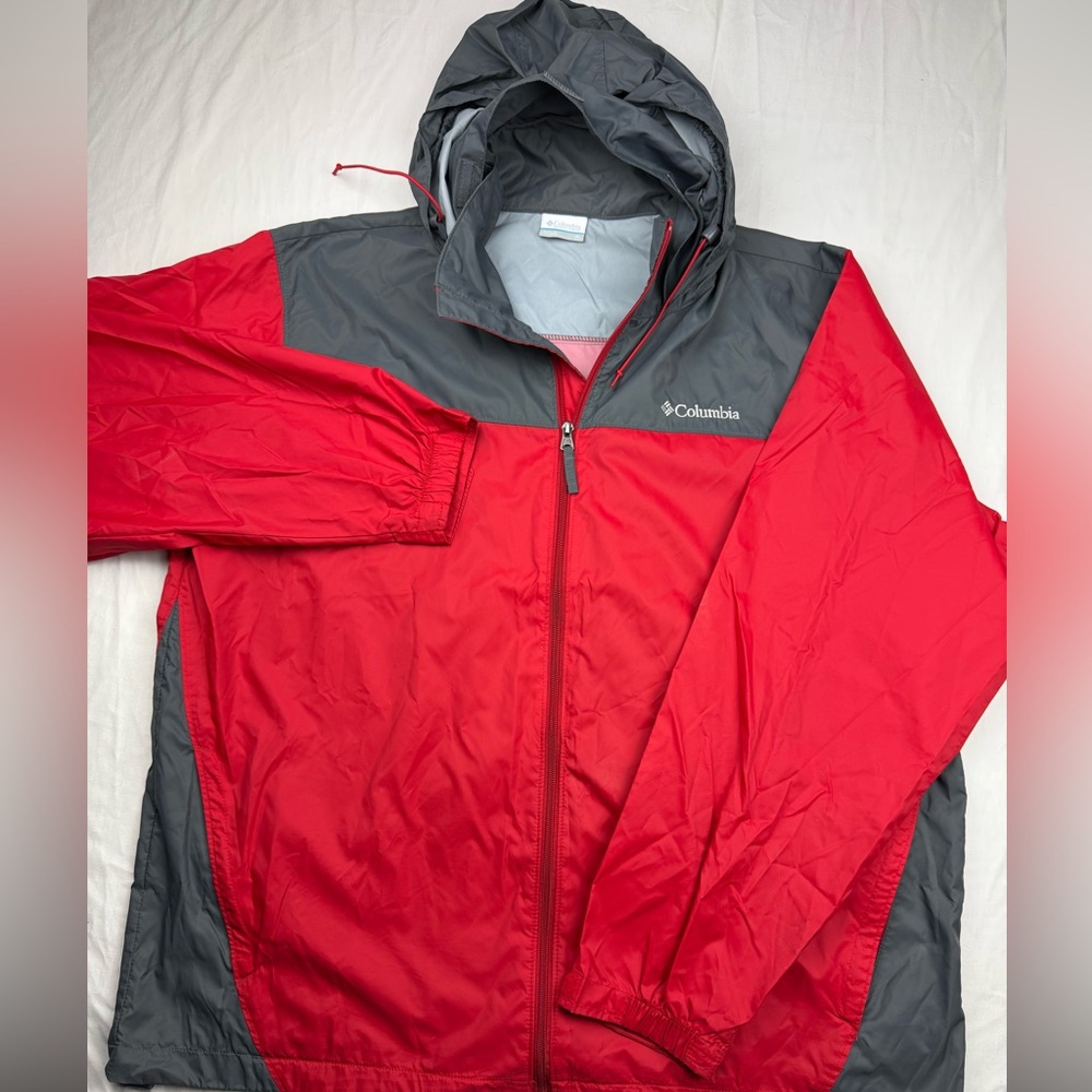Columbia Red and Gray Windbreaker outdoor Jacket men’s size XL